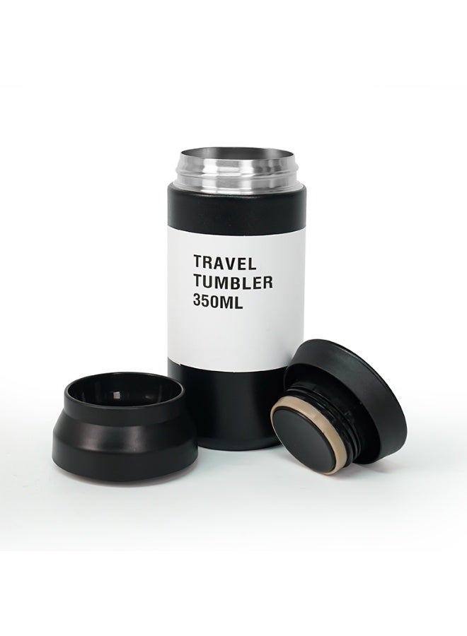 كوب قهوة حراري بسعة 350 مل , مصنوع من الستانلس ستيل مناسب للسفر ومناسب للسيارة